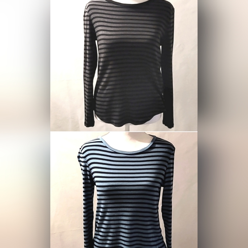 (2) ARCHITECT STRIPED LONG SLEEVED CREW NECK Ts